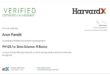 R Basics : Certificate of Achievement from HarvardX Certificate of Achievement from HarvardX Arun Pandit