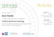 Certificate of Achievement : Blockchain Technology from University of California , Berkeley