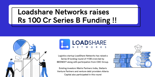 Logistics Startup Loadshare Networks raises Rs 100 Cr in Series B Funding Loadshare Networks Rs 100 Cr Series B Funding Logistics Startup