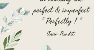 Quote on Perfection by Arun Pandit
