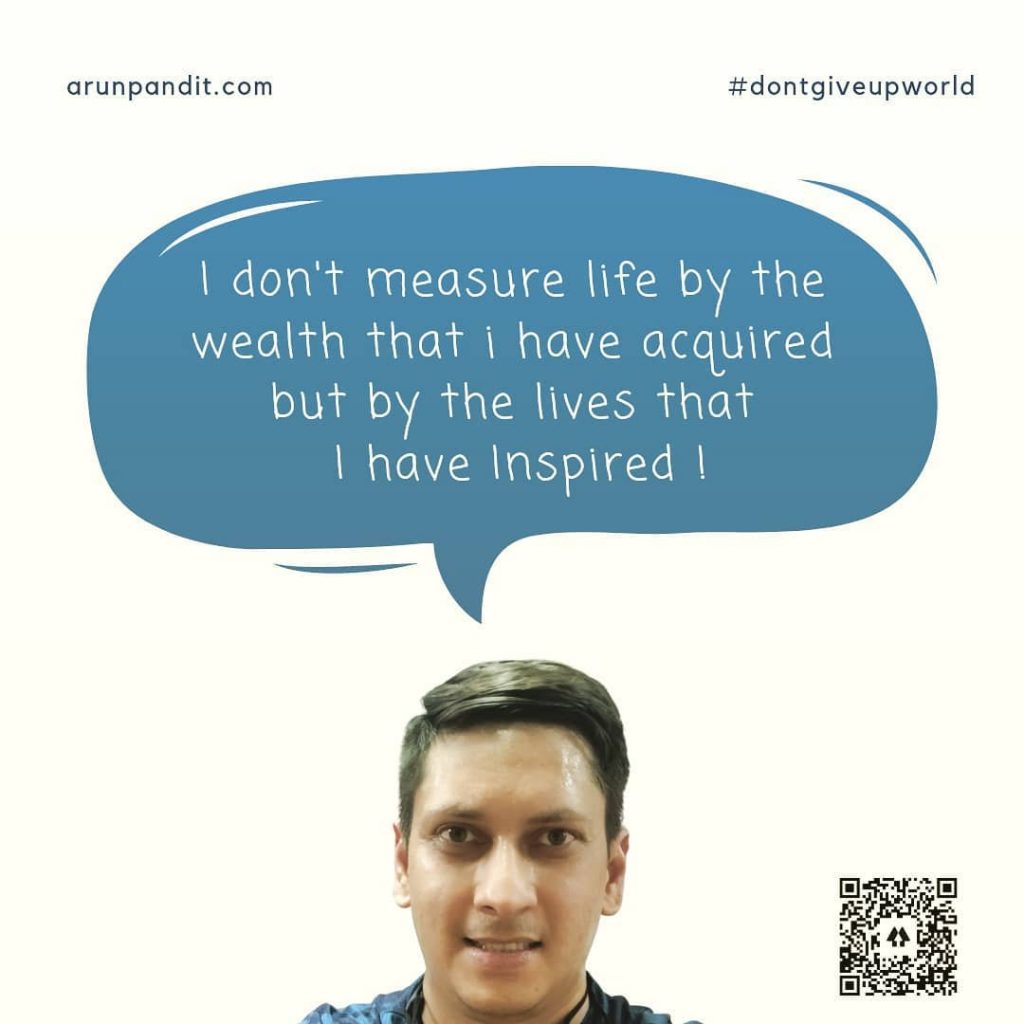 quote on the measure of true wealth by Arun Pandit